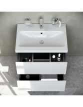 Тумба с раковиной подвесная GEM 60 см, 2 ящика (AM.PM) белый глянец