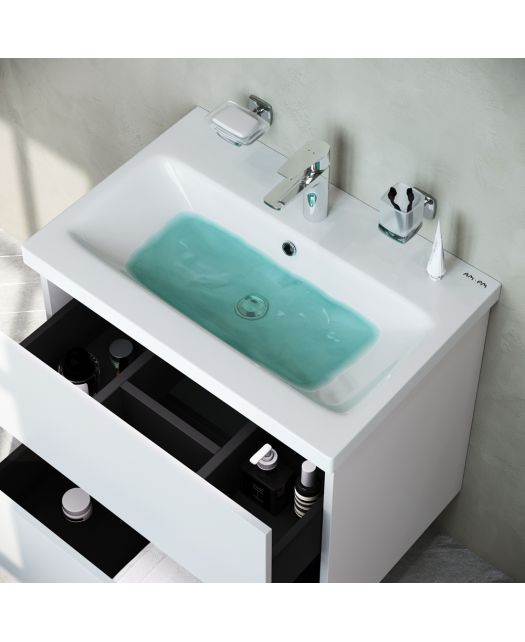 Тумба с раковиной подвесная GEM 60 см, 2 ящика (AM.PM) белый глянец