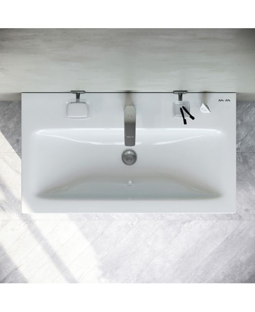 Тумба с раковиной подвесная GEM 75 см, 2 ящика (AM.PM) белый глянец