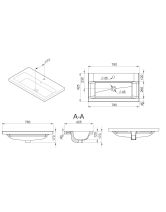 Тумба с раковиной подвесная GEM 75 см, 2 ящика (AM.PM) белый глянец