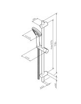 Душевой гарнитур GEM с душевой штангой 70 см (AM.PM) хром