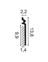 Плинтус напольный дюрополимерный SX186 CONTOUR (Orac) 138х22х2000 мм