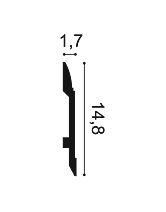 Плинтус напольный дюрополимерный SX104 (Orac) 148х17х2000 мм