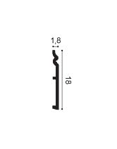 Плинтус напольный дюрополимерный SX206 CONTOUR (Orac) 180х18х2000 мм