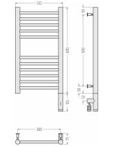 Полотенцесушитель электрический Богема 3.0 прямая (Сунержа) хром 600х300 правое