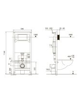 Комплект, застенный модуль TECEspring, пластиковая панель TECEspring V (TECE) хром глянцевый