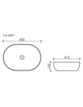 Умывальник чаша накладная овальная Element CN5009 (Ceramicanova) 60х41,5 см