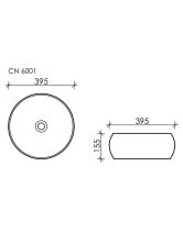 Умывальник чаша накладная круглая Element CN6001 (Ceramicanova) 39,5 см