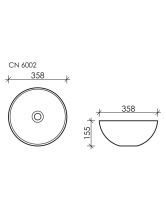 Умывальник чаша накладная круглая Element CN6002 (Ceramicanova) 35,8 см