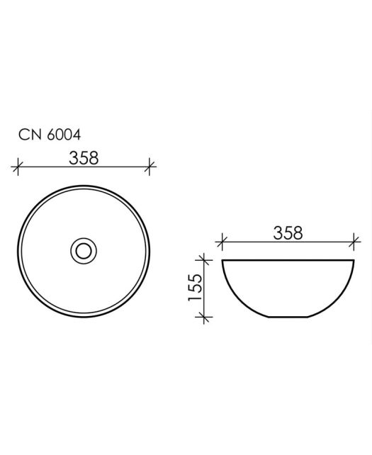 Умывальник чаша круглая Element CN6004 (Ceramicanova) 35,8 см Чёрный Матовый