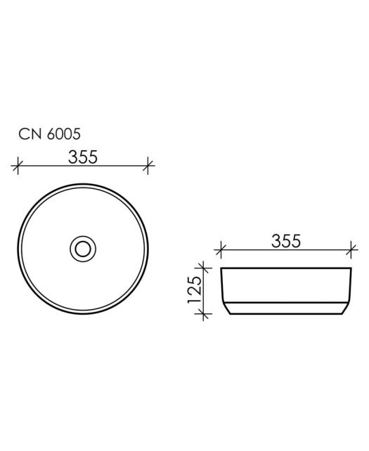 Умывальник чаша круглая Element CN6005 (Ceramicanova) 35,5 см Белый