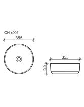 Умывальник чаша круглая Element CN6005 (Ceramicanova) 35,5 см Белый