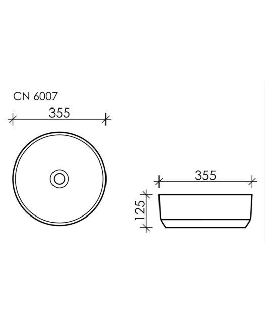 Умывальник чаша круглая Element CN6007 (Ceramicanova) 35,5 см Чёрный матовый