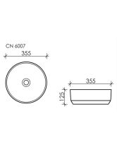 Умывальник чаша круглая Element CN6007 (Ceramicanova) 35,5 см Чёрный матовый