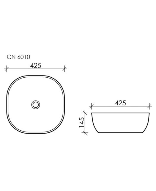 Умывальник чаша квадратная Element CN6010 (Ceramicanova) 41,5 см Белый