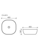 Умывальник чаша квадратная Element CN6010 (Ceramicanova) 41,5 см Белый