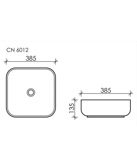 Умывальник чаша квадратная Element CN6012 (Ceramicanova) 38,5 см Белый