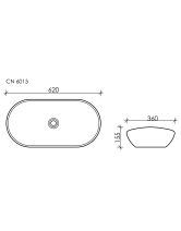 Умывальник чаша овальная Element CN6015 (Ceramicanova) 62х36 см Белый