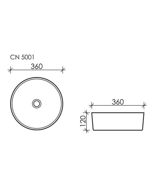 Умывальник чаша круглая Element CN5001 (Ceramicanova) 36 см Белый