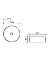 Умывальник чаша круглая Element CN5001 (Ceramicanova) 36 см Белый