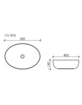 Умывальник чаша овальная Element CN5002 (Ceramicanova) 55х40 см Белый