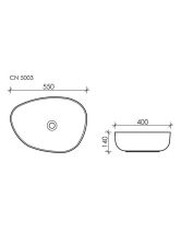 Умывальник чаша ассиметричная Element CN5003 (Ceramicanova) 55х40 см Белый