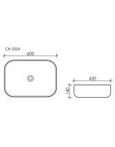 Умывальник чаша прямоугольная Element CN5004 (Ceramicanova) 60х42 см Белый