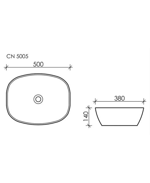 Умывальник чаша овальная Element CN5005 (Ceramicanova) 50х38 см Белый