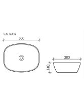 Умывальник чаша овальная Element CN5005 (Ceramicanova) 50х38 см Белый