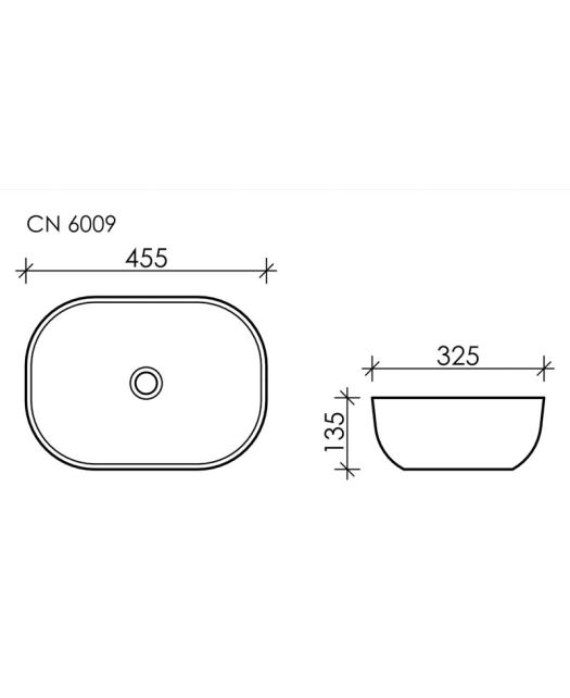 Умывальник чаша прямоугольная Element CN6009 (Ceramicanova) 45,5х32,5 см Белый