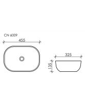 Умывальник чаша прямоугольная Element CN6009 (Ceramicanova) 45,5х32,5 см Белый