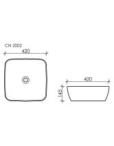 Умывальник чаша квадратная FORM CN2002 (Ceramicanova) 42 см Белый