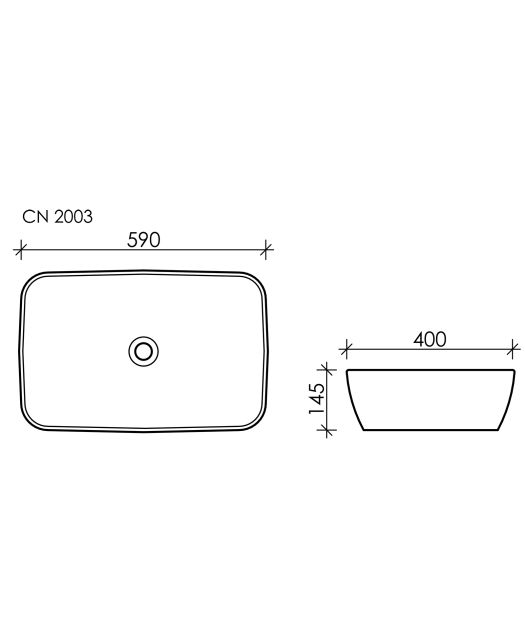 Умывальник чаша прямоугольная FORM CN2003 (Ceramicanova) 59х40 см Белый
