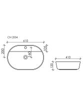 Умывальник накладной MODO CN2004 (Ceramicanova) 61х45 см Белый