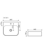 Умывальник накладной Element CN5011 (Ceramicanova) 49х44,55 см Белый