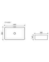 Умывальник чаша прямоугольная Element CN5025 с переливом (Ceramicanova) 60х38 см Белый