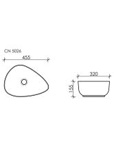 Умывальник чаша ассиметричная Element CN5026 (Ceramicanova) 45,5х32 см Белый