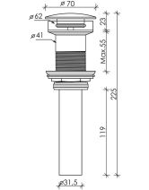 Донный клапан "Click-Clack" для умывальника без перелива CN2000MW (Ceramicanova) белый матовый