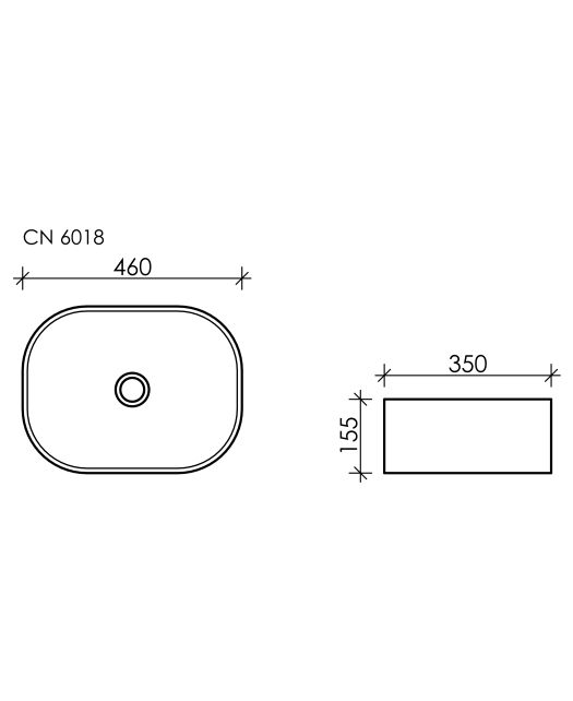 Умывальник чаша овальная Element CN6018 (Ceramicanova) 46х35 см белый