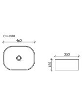 Умывальник чаша овальная Element CN6018 (Ceramicanova) 46х35 см белый