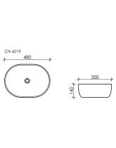 Умывальник чаша овальная Element CN6019 (Ceramicanova) 48х35 см белый