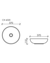 Умывальник чаша круглая Element CN6020 (Ceramicanova) 37 см Белый