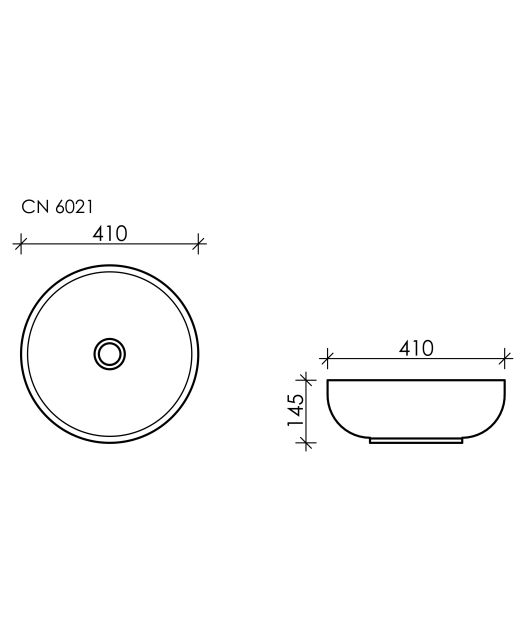 Умывальник чаша круглая Element CN6021 (Ceramicanova) 41 см белый