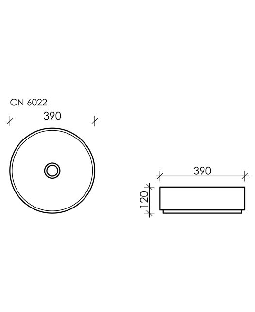 Умывальник чаша круглая Element CN6022 (Ceramicanova) 39 см белый