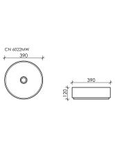 Умывальник чаша круглая Element CN6022MW (Ceramicanova) 39 см белый матовый