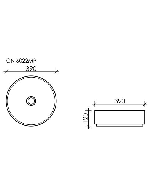 Умывальник чаша круглая Element CN6022MP (Ceramicanova) 39 см розовый матовый