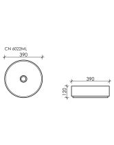 Умывальник чаша круглая Element CN6022ML (Ceramicanova) 39 см голубой матовый