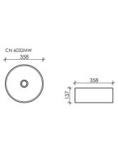 Умывальник чаша круглая Element CN6032MW (Ceramicanova) 35,8 см белый матовый