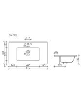 Накладная раковина Element CN7005 (Ceramicanova) 81х46,5 см белый