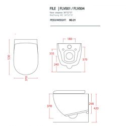 Подвесной унитаз безободковый FILE 2.0 (ARTCERAM) Италия 37х53 см, grigio oliva